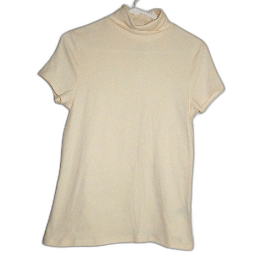 IZOD Golf Classix Stretch women's small cream turtleneck t-shirt